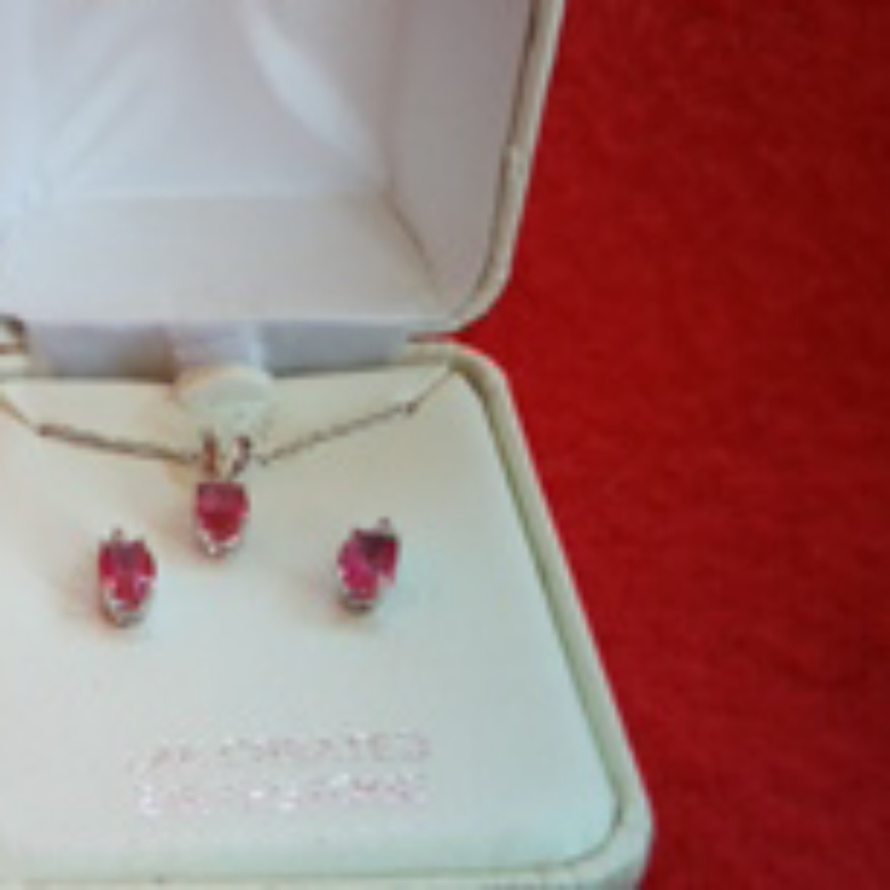 July birthstone earrings and necklace set